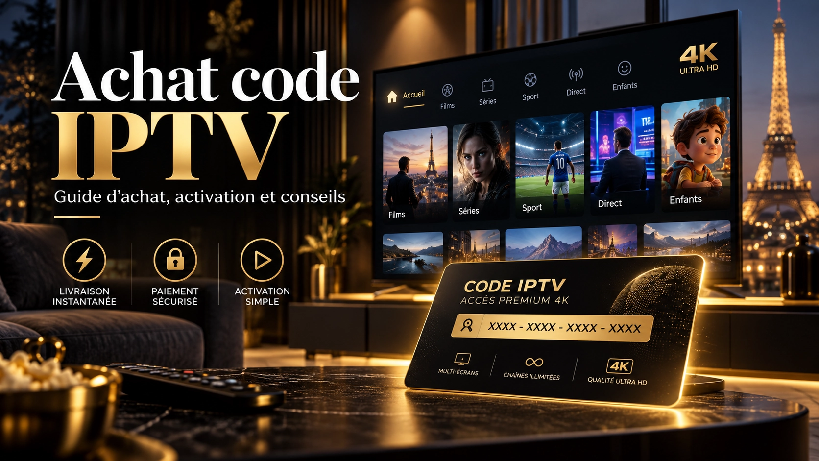 Achat d’un code IPTV en France sur un service de télévision connecté